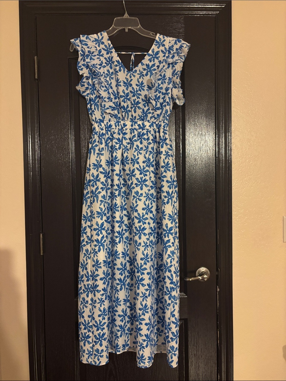 Blue & White Floral Maxi Dress - Beautiful Summer Dress